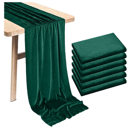 BIEŻNIK welurowy ZIELONY na stół ŚWIĄTECZNY 40x275 cm