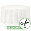 Obrus okrągły NA WYMIAR, MATOWY WELUR, mleczna biel