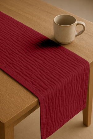 BIEŻNIK muślinowy BORDOWY na stół 40x275 cm