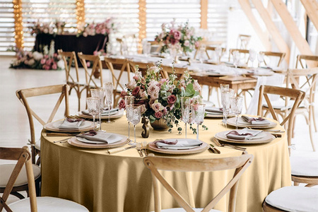 Obrus okrągły, MATOWY WELUR, 320cm, cappucino