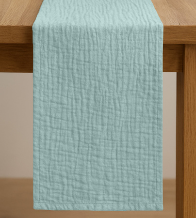 BIEŻNIK muślinowy MIĘTOWY na stół 40x275 cm