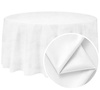 Obrus okrągły NA WYMIAR, MATOWY WELUR, śnieżna biel