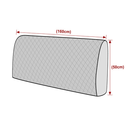 Pokrowiec na zagłówek łóżka, ciemny szary, 160x50 cm