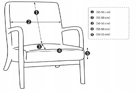 Pokrowiec na FOTEL FINKA żakard wypukły, PASY, tkanina strukturalna, CIEMNY SZARY