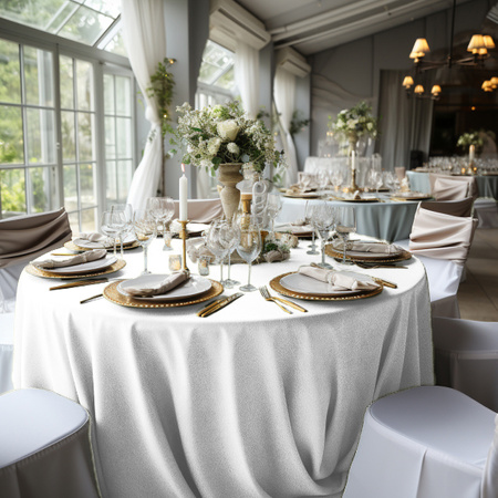 Obrus okrągły NA WYMIAR, MATOWY WELUR, śnieżna biel