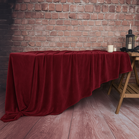 Obrus MATOWY WELUR bordowy na stół 230x230cm