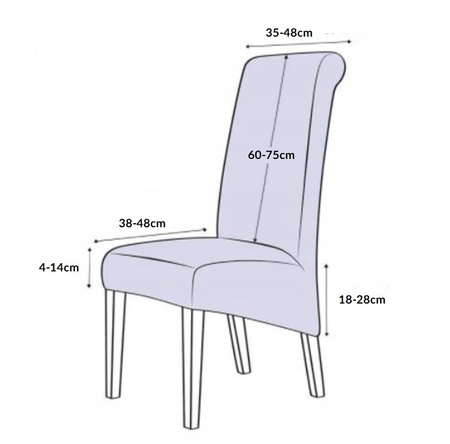 POKROWIEC na krzesło SKOŚNE XXL jasny szary żakard