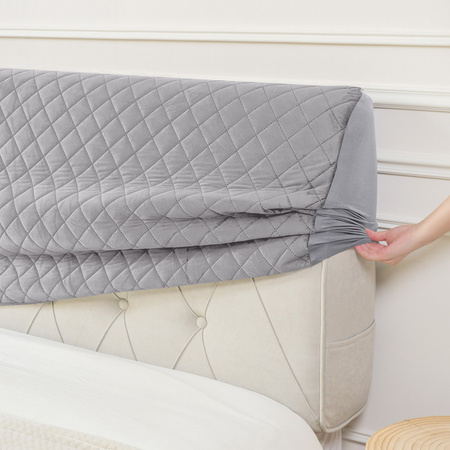 Pokrowiec na zagłówek łóżka, jasny szary, 180x50 cm