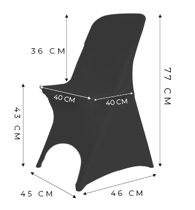 POKROWIEC pokrowce bankietowy CZARNY NA KRZESŁO SKŁADANE CATERINGOWE
