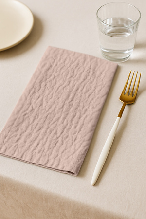 Serwetki SERWETA MUŚLINOWA pudrowy różowy 10 sztuk 45x45cm