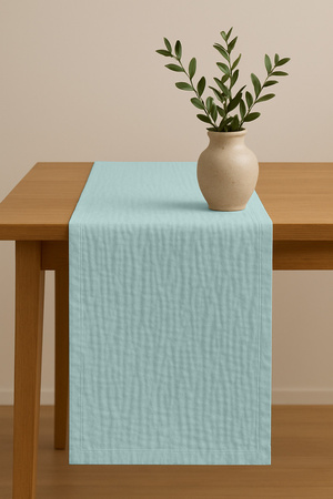 BIEŻNIK muślinowy MIĘTOWY na stół 40x275 cm