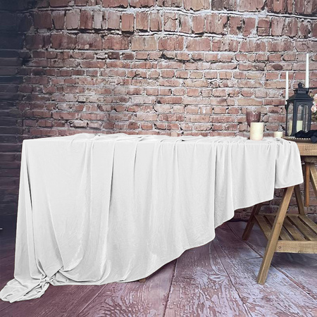 Obrus MATOWY WELUR śnieżna biel na stół 230x230cm