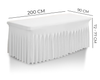 POKROWIEC na stół bankietowy cateringowy BIAŁY SKIRTING falbana 200x90 cm