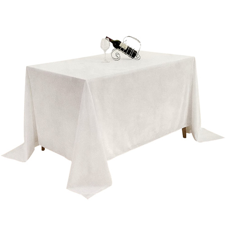 Obrus MATOWY WELUR mleczna biel na stół 230x230cm