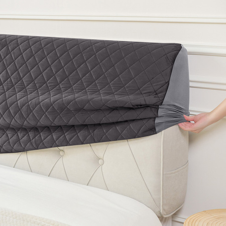 Pokrowiec na zagłówek łóżka, ciemny szary, 160x50 cm