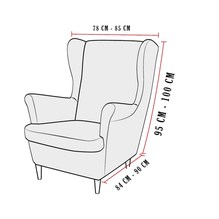 POKROWIEC na FOTEL USZAK, żakard, PEPITKA