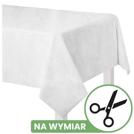 Obrus MATOWY WELUR śnieżna biel - NA WYMIAR