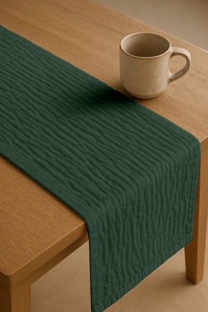 BIEŻNIK muślinowy BUTELKOWA ZIELEŃ na stół 40x275 cm