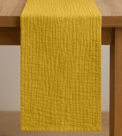 BIEŻNIK muślinowy MUSZTARDOWY na stół 40x275 cm