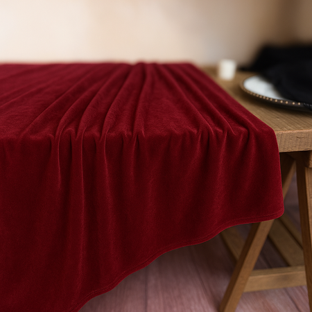 Obrus MATOWY WELUR bordowy na stół 230x230cm