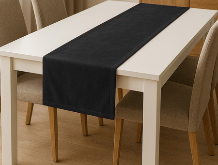 BIEŻNIK welurowy CZARNY na stół 40x200 cm