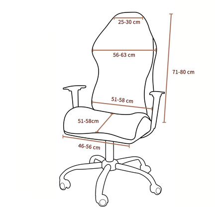 ELASTYCZNY POKROWIEC NA FOTEL GAMINGOWY GRACZA WELUR BRĄZOWY krzesło gamingowe