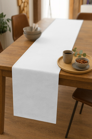 BIEŻNIK welurowy BIAŁY na stół 40x275 cm