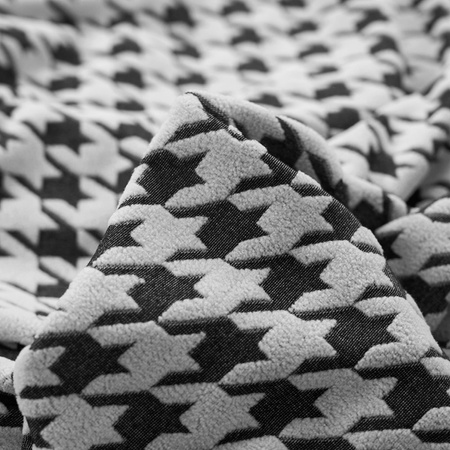 POKROWIEC na PUF PODNÓŻEK, żakard, PEPITKA