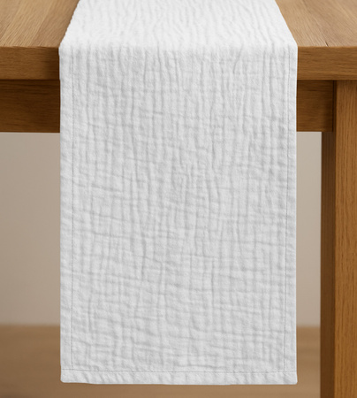 BIEŻNIK muślinowy BIAŁY na stół 40x275 cm