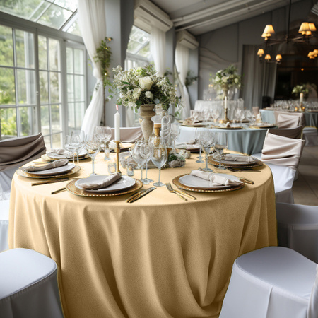 Obrus okrągły, MATOWY WELUR, 320cm, cappucino