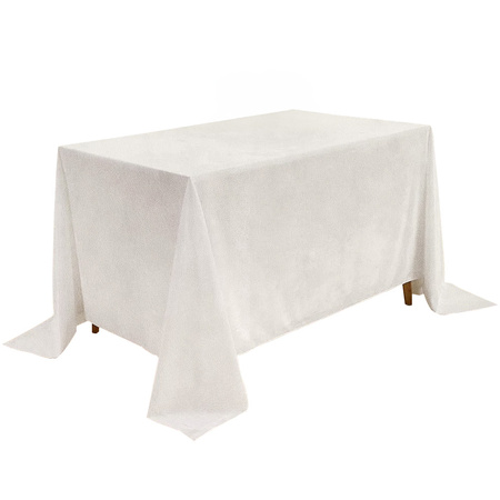 Obrus MATOWY WELUR mleczna biel na stół 230x230cm