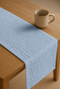 BIEŻNIK muślinowy CHŁODNY NIEBIESKI na stół 40x275 cm