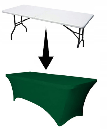 POKROWIEC na stół bankietowy cateringowy 180x76 cm butelkowa zieleń