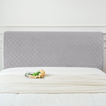 Pokrowiec na zagłówek łóżka, jasny szary, 180x50 cm