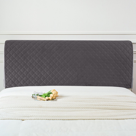 Pokrowiec na zagłówek łóżka, ciemny szary, 160x50 cm