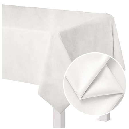 Obrus MATOWY WELUR mleczna biel - NA WYMIAR