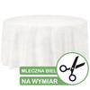 Obrus okrągły NA WYMIAR, MATOWY WELUR, mleczna biel