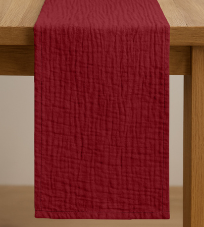 BIEŻNIK muślinowy BORDOWY na stół 40x275 cm