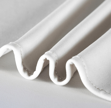 POKROWIEC na stół bankietowy cateringowy BIAŁY SKIRTING falbana 200x90 cm