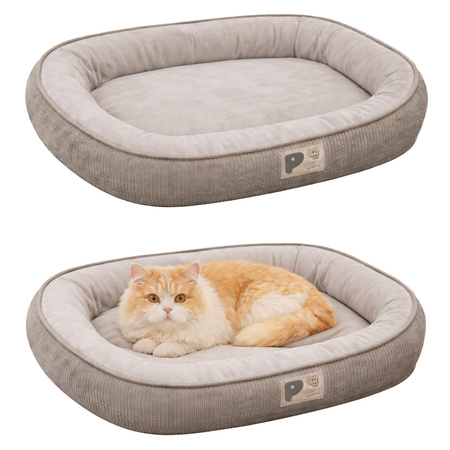 Leżanka legowisko dla PSA, KOTA M: 50x40 szare PREMIUM WELUR miękkie