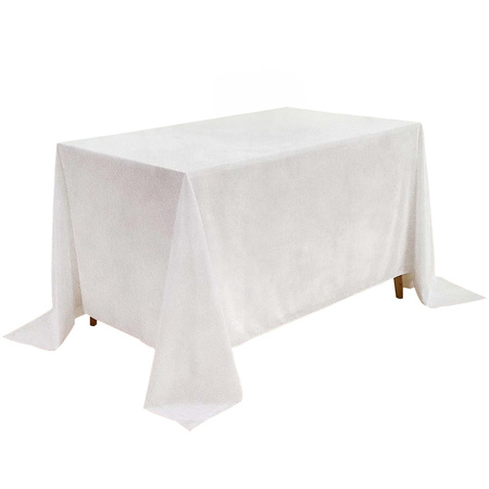 Obrus MATOWY WELUR śnieżna biel na stół 230x230cm