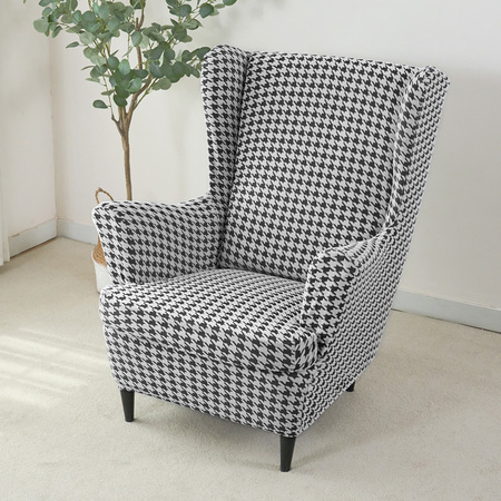 POKROWIEC na FOTEL USZAK, żakard, PEPITKA