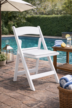KRZESŁO CATERINGOWE SKŁADANE OGRODOWE GRUBE BIAŁE