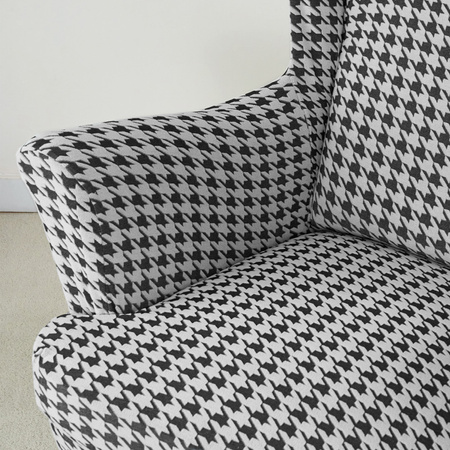 POKROWIEC na FOTEL USZAK, żakard, PEPITKA