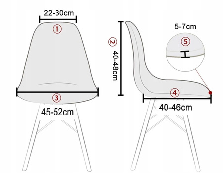 POKROWIEC krzesło skandynawskie KREMOWY GŁADKI
