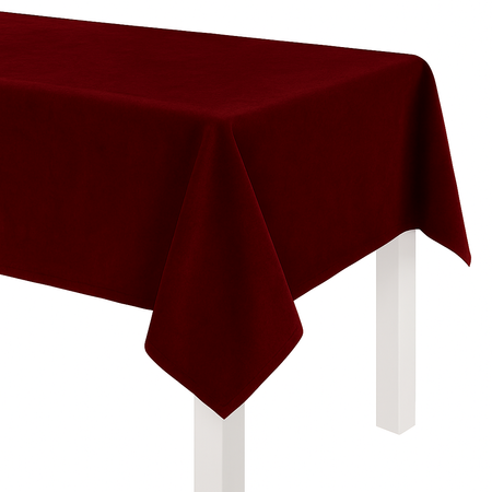 Obrus MATOWY WELUR bordowy na stół 140x240cm