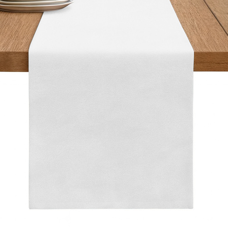 BIEŻNIK welurowy BIAŁY na stół 40x275 cm