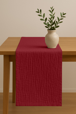 BIEŻNIK muślinowy BORDOWY na stół 40x275 cm