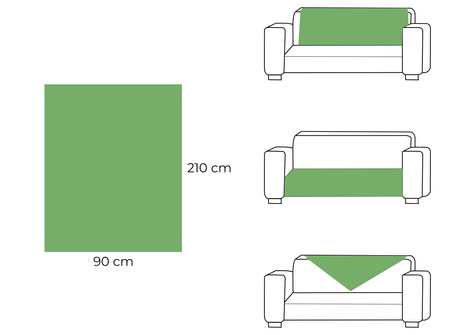 MATA NARZUTA POKROWIEC na KANAPĘ sofę 90x210 cm, KREMOWY, WYPUKŁY WZÓR