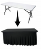POKROWIEC na stół bankietowy cateringowy czarny SKIRTING falbana 200x90 cm